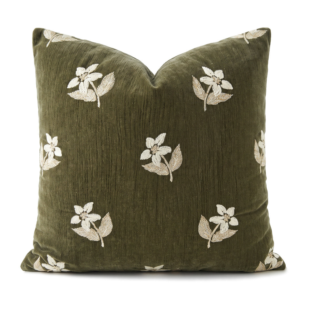 Dekoratives Kissen mit floraler Stickerei
