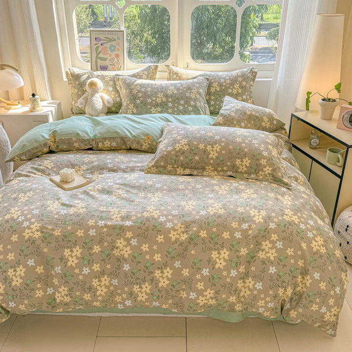 Elegantes Blumendesign Bettwäsche Set