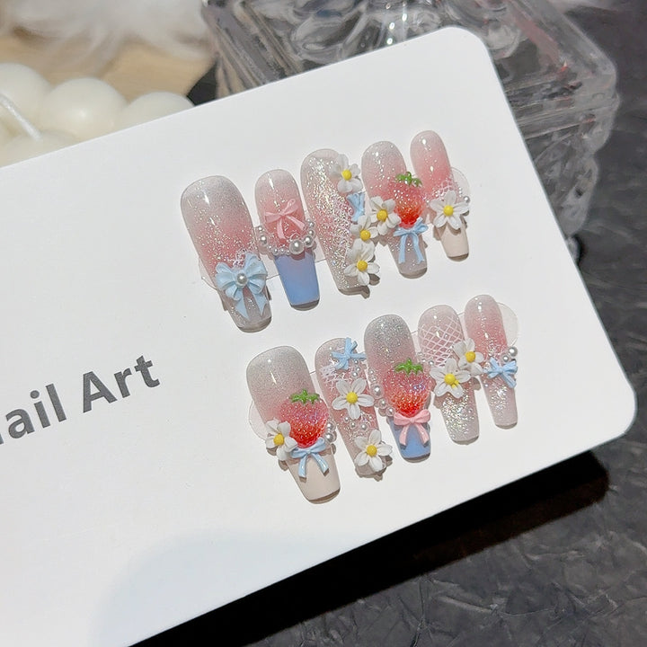 Charmantes 3D Blumen Druck-Nagelkunst-Set