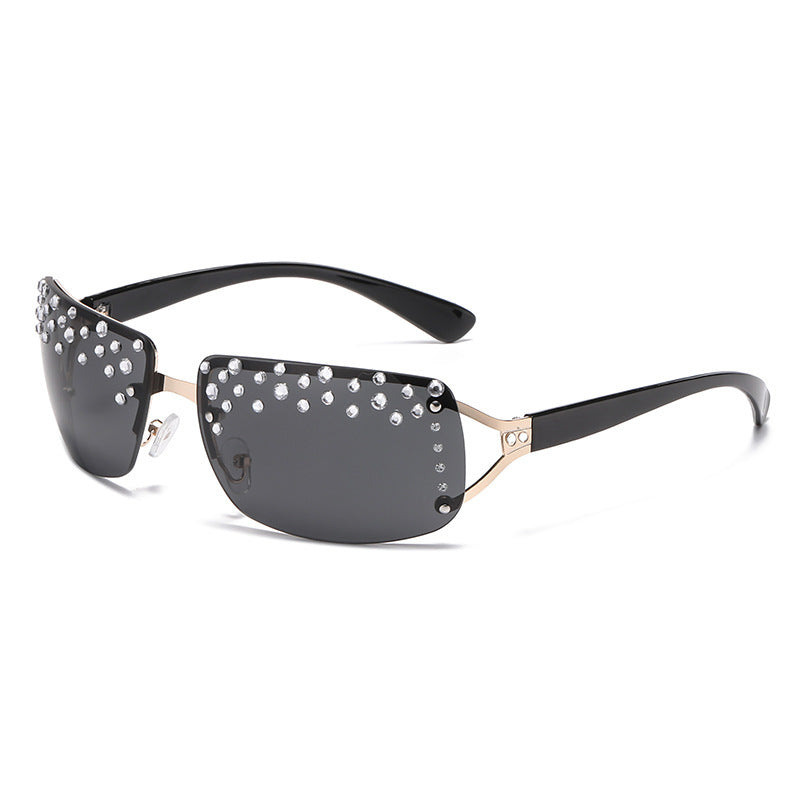 Damen Glamouröse Sonnenbrille mit Glitzerakzenten Karnz