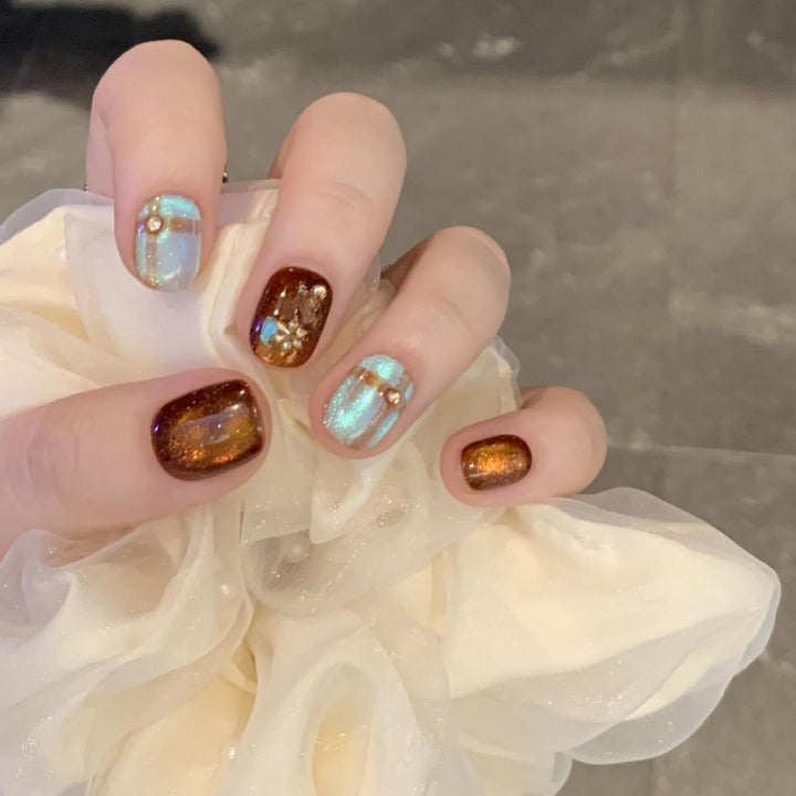 Künstliche Nail Art Spitzen mit Schimmer und Glitzer Karnz