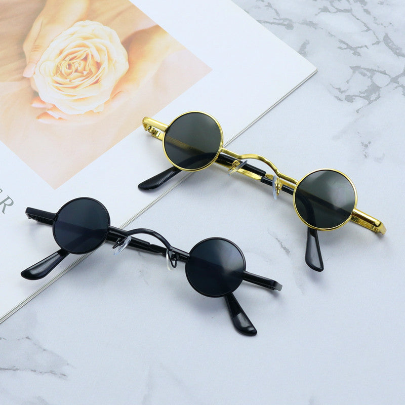 Retro-inspirierte runde Metallrahmen-Sonnenbrille Karnz