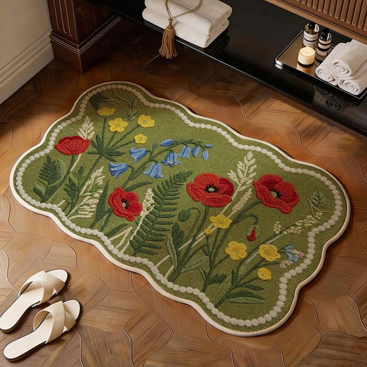 Bestickte florale Badematte