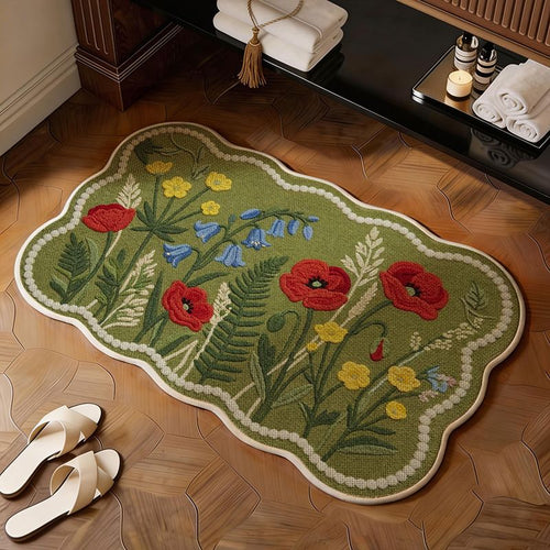 Bestickte florale Badematte