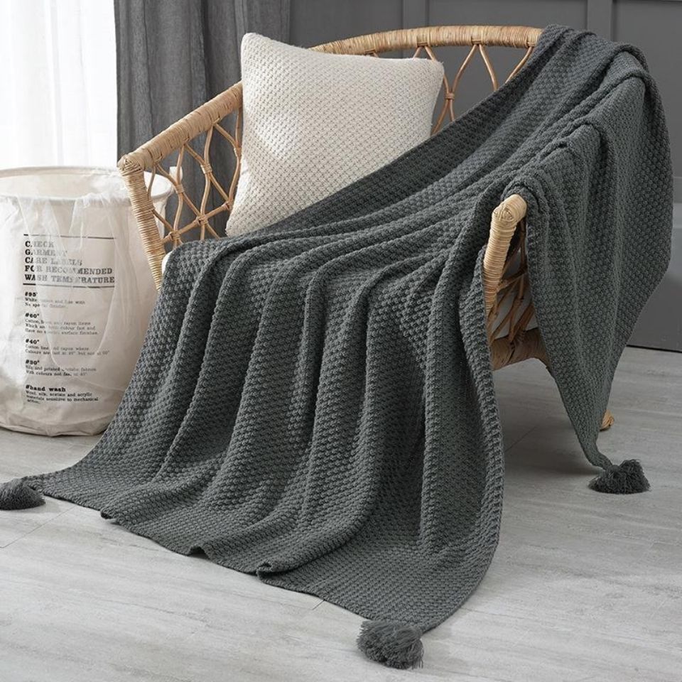 Premium strukturiert Strickwurfdecke