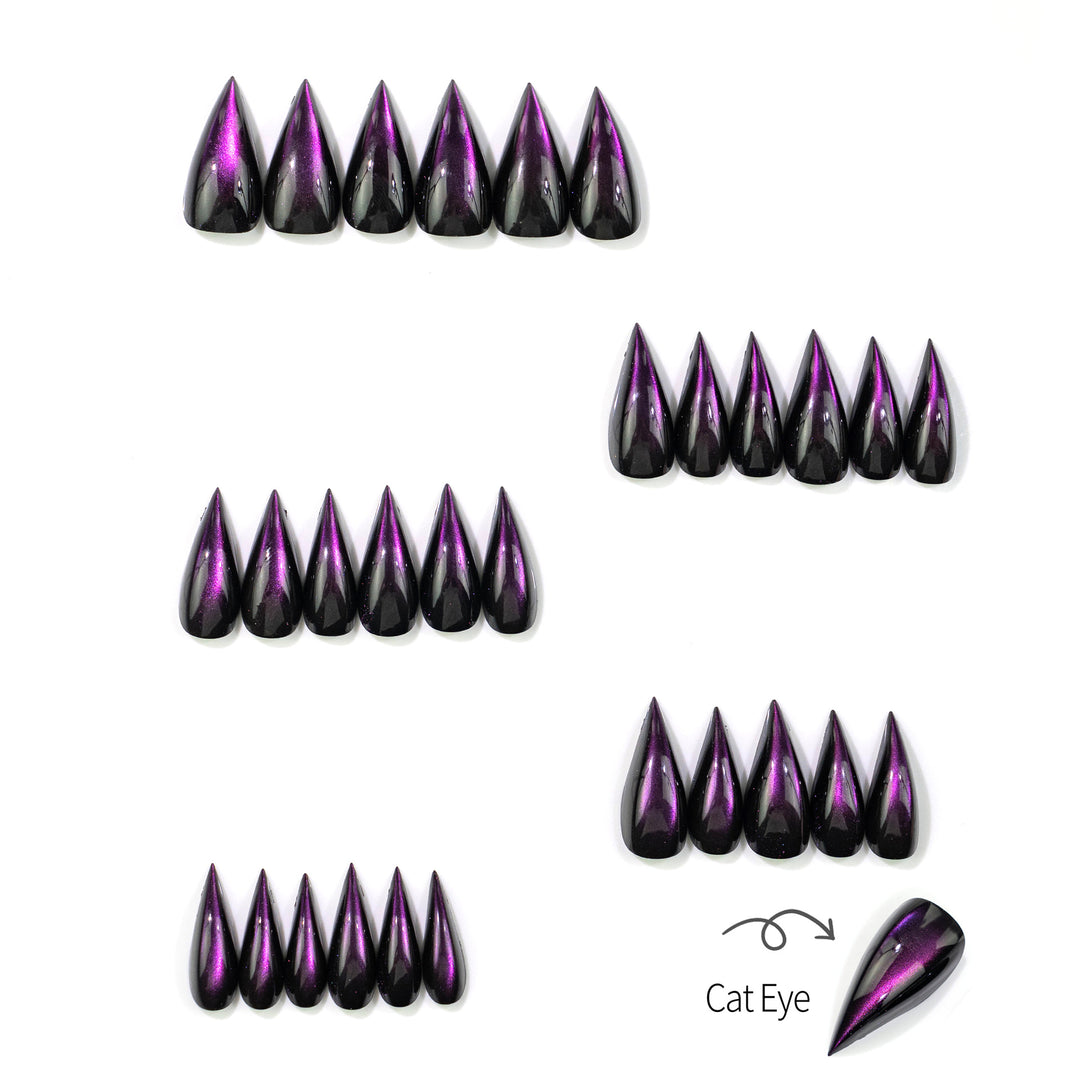 Premium Cat-Eye Press-On Nagelset