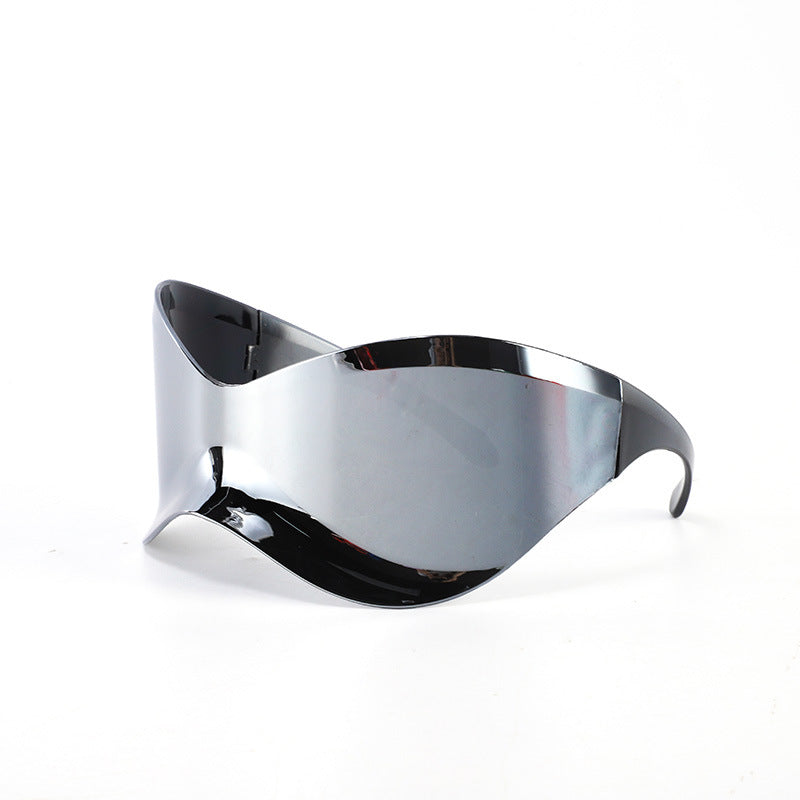 Damen futuristische Wellen-Sonnenbrille Karnz