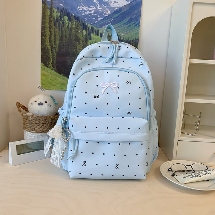 Polka-Dot-Design-Rucksack mit Mehrfachtaschen-Features Karnz