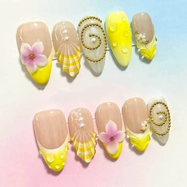 Künstlerisch gestaltetes Press-On Nagelset Karnz