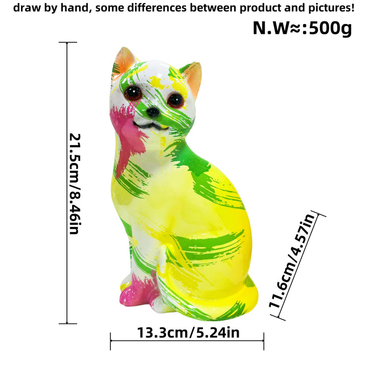 Künstlerische Katzenfigur in lebhaftem Design Karnz