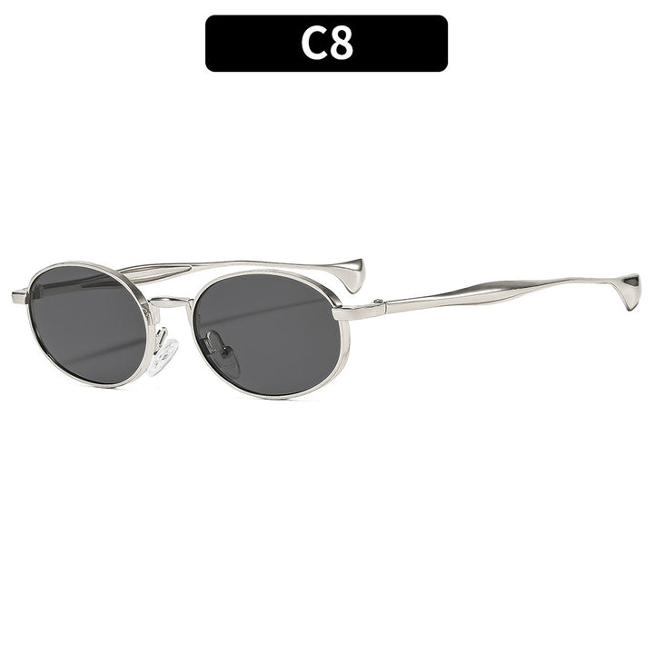 Chice goldfarbene ovale Sonnenbrille