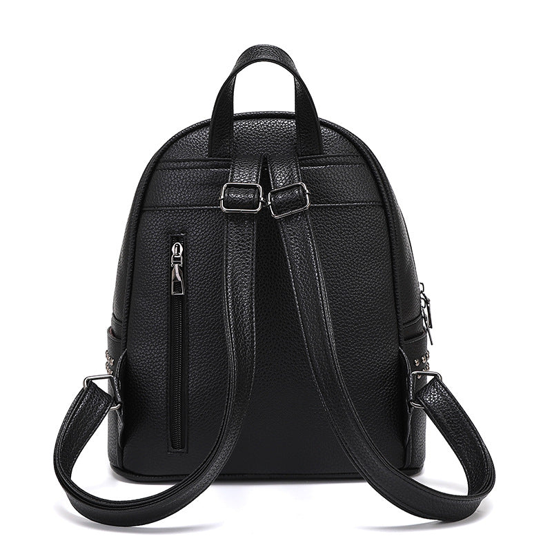Nieten-Leder-Rucksack Karnz