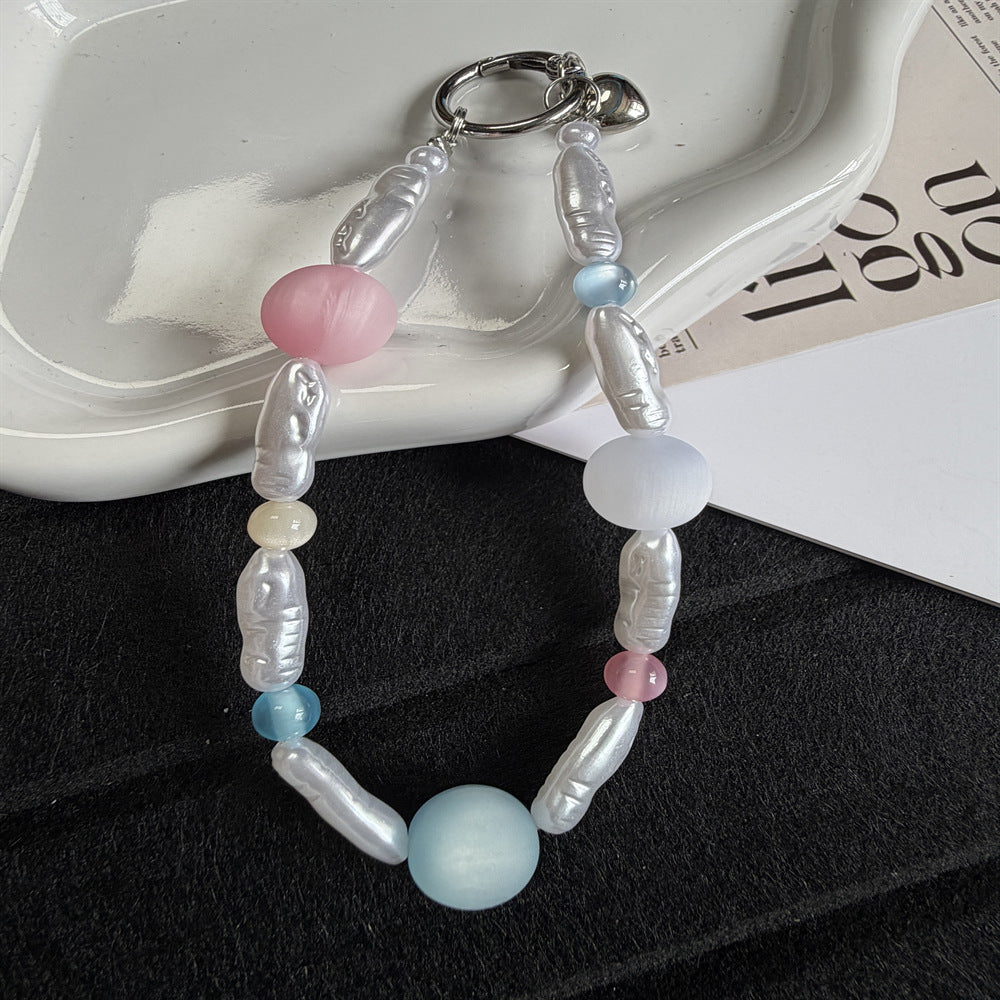 Elegante Perlen Charm Schlüsselanhänger Karnz 1790134705