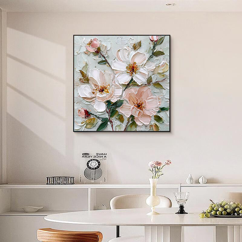 Dekorative strukturierte florale Leinwandkunst für Wände