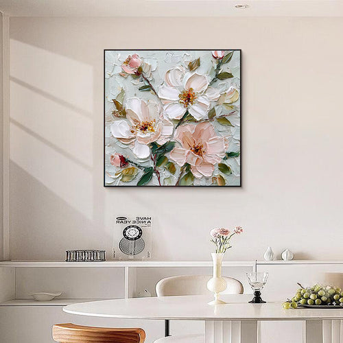 Dekorative strukturierte florale Leinwandkunst für Wände