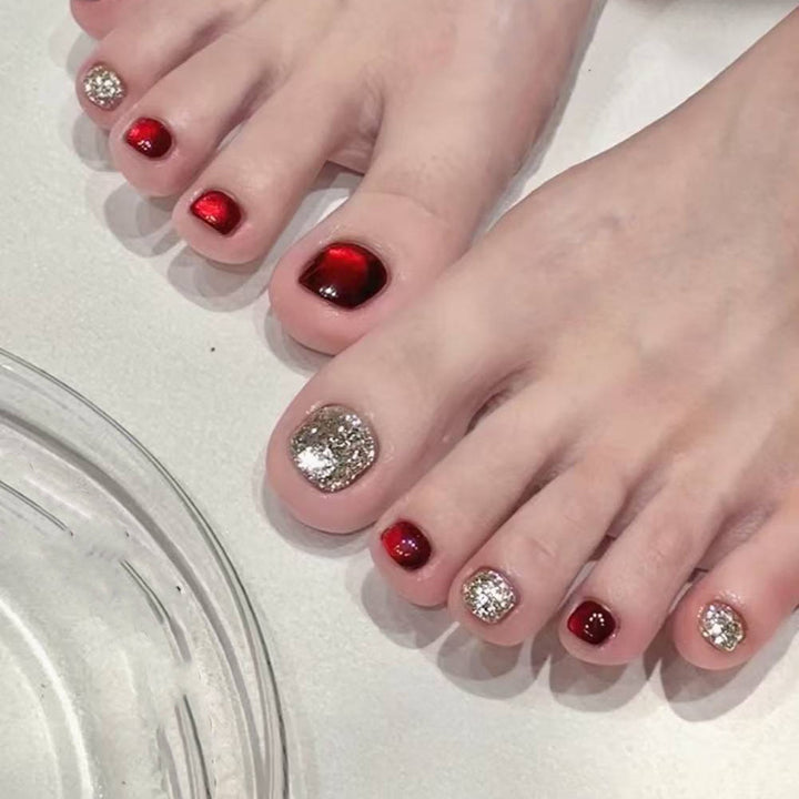 Glamourös Glitter Fußnagelkunst Karnz