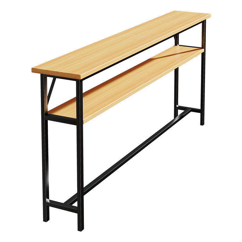 Slim Industrial Konsolentisch mit Holzplatte und Stahlrahmen