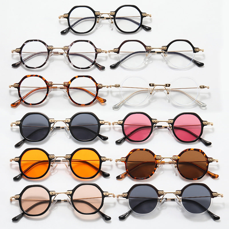 Damen Designer-Sonnenbrille mit hexagonalem Rahmen und luxuriösen Metallakzenten Karnz
