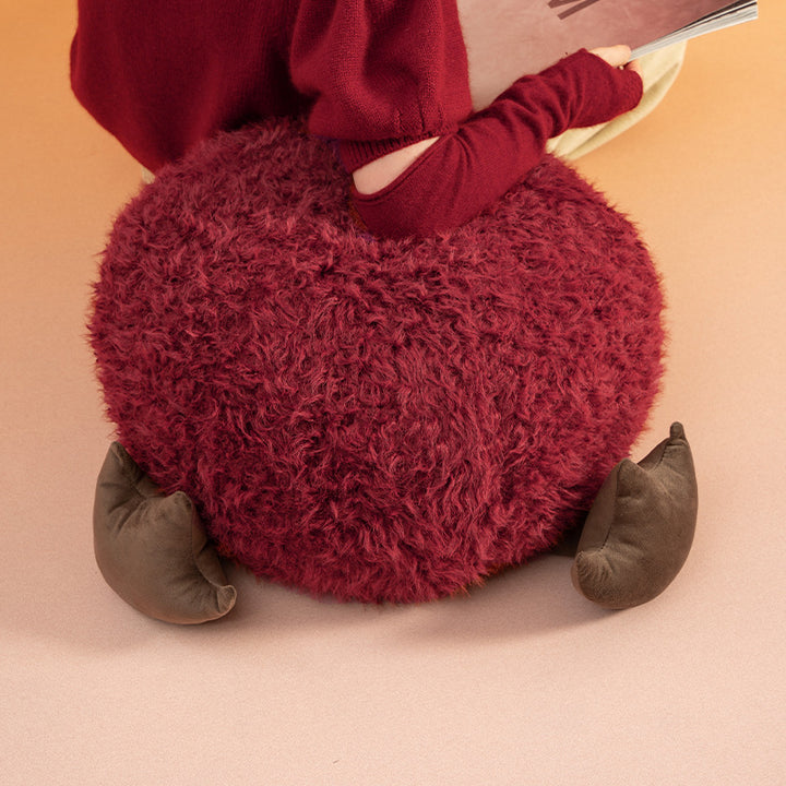 Kuscheliger Kinder-Hocker Sitzpouf mit Plüschbezug und dekorativen Tierfüßen