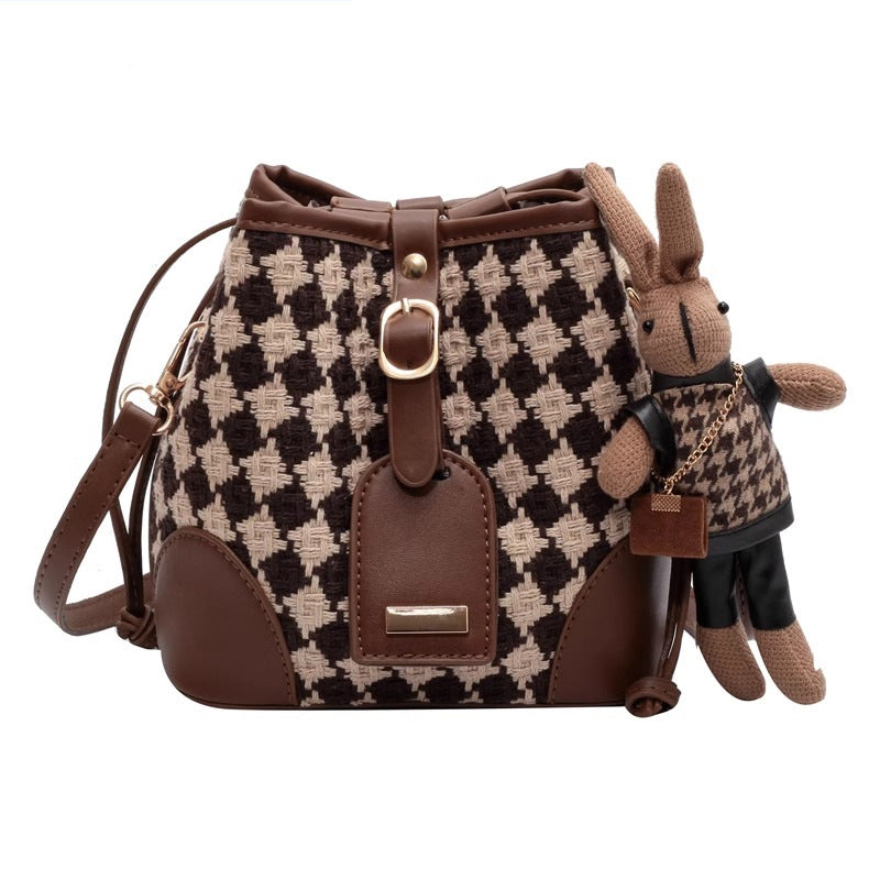Stylische kariert Bucket Bag Karnz