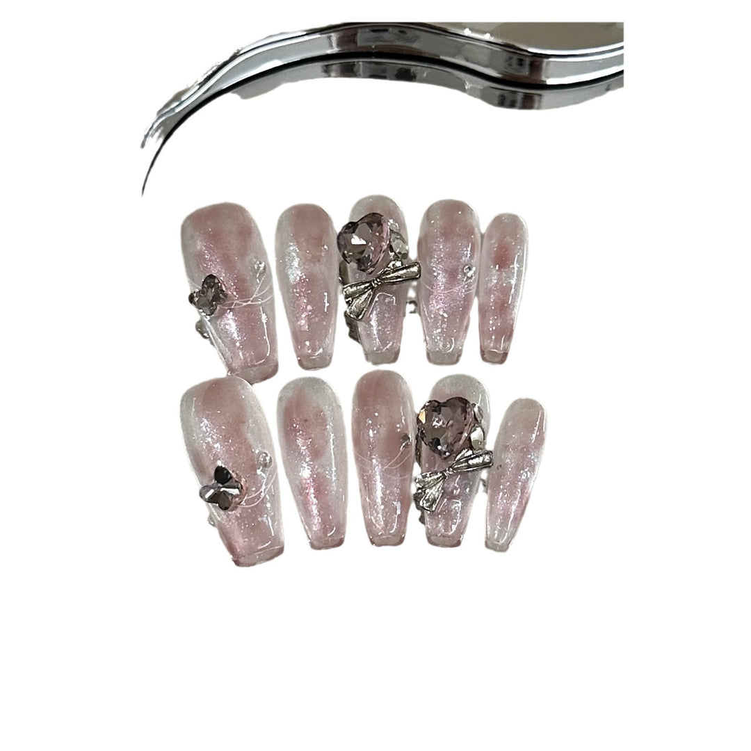 Glamouröse Kristall-verzierte Press-On Nail Set