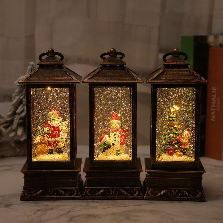 Vintage Weihnachtslaterne mit Schneemann und LED-Beleuchtung Karnz