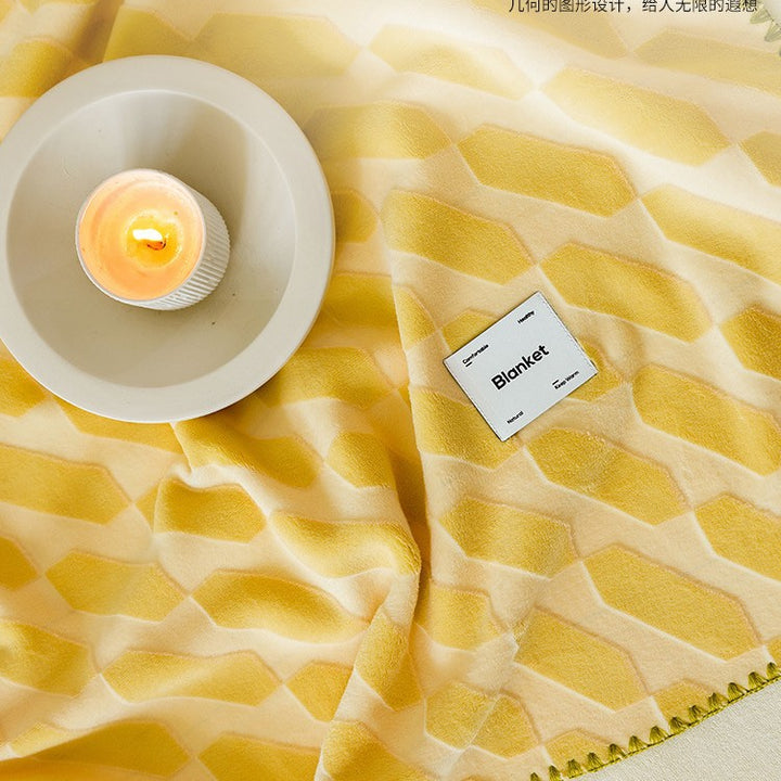 Damen kuschelige Decke mit modernem geometrischem Muster Karnz