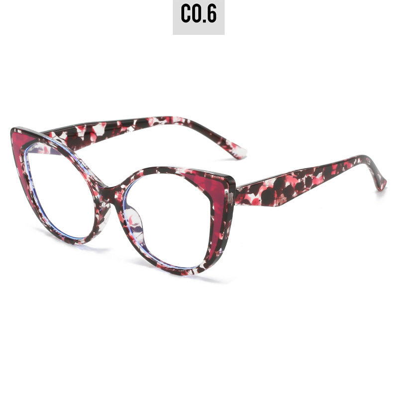 Damen Cat-Eye Brille mit floralem Design und verstellbarem Nasensteg Karnz