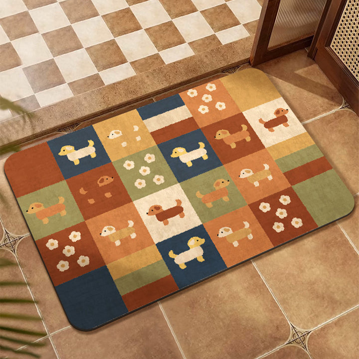 Buntes Patchwork-Design Bodenmatte Karnz