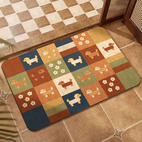 Buntes Patchwork-Design Bodenmatte Karnz