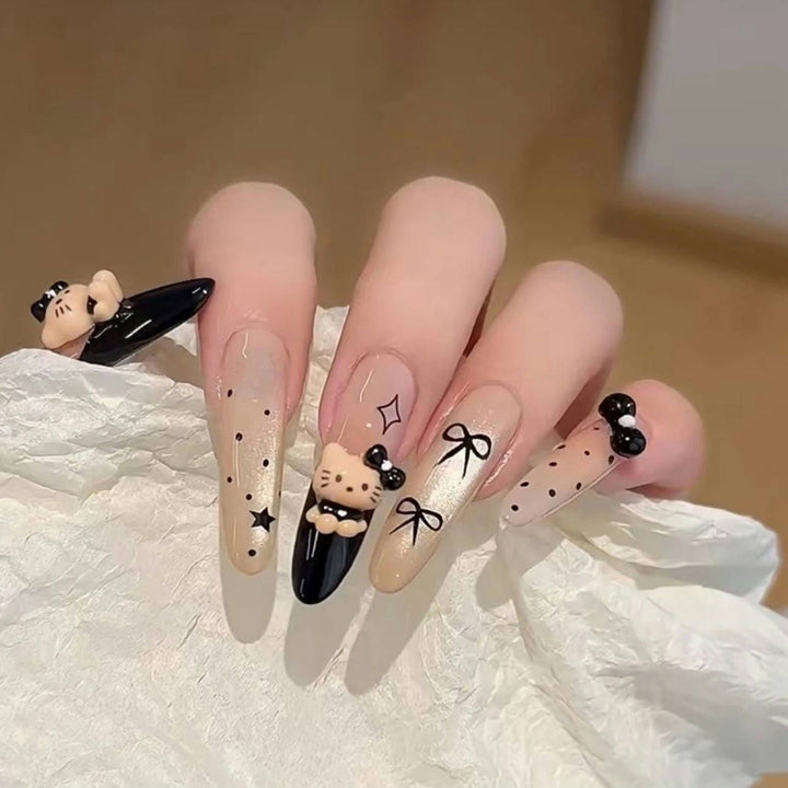 Elegante Glänzende Press-On Nagelset  1791774068