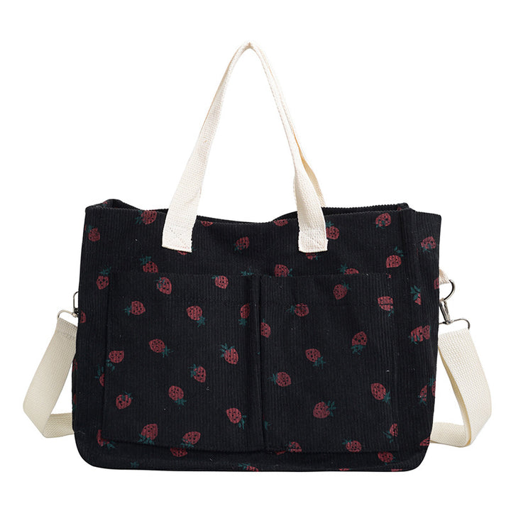 WoStylish Multi-Taschen Erdbeerprint Canvas Tragetasche Karnz