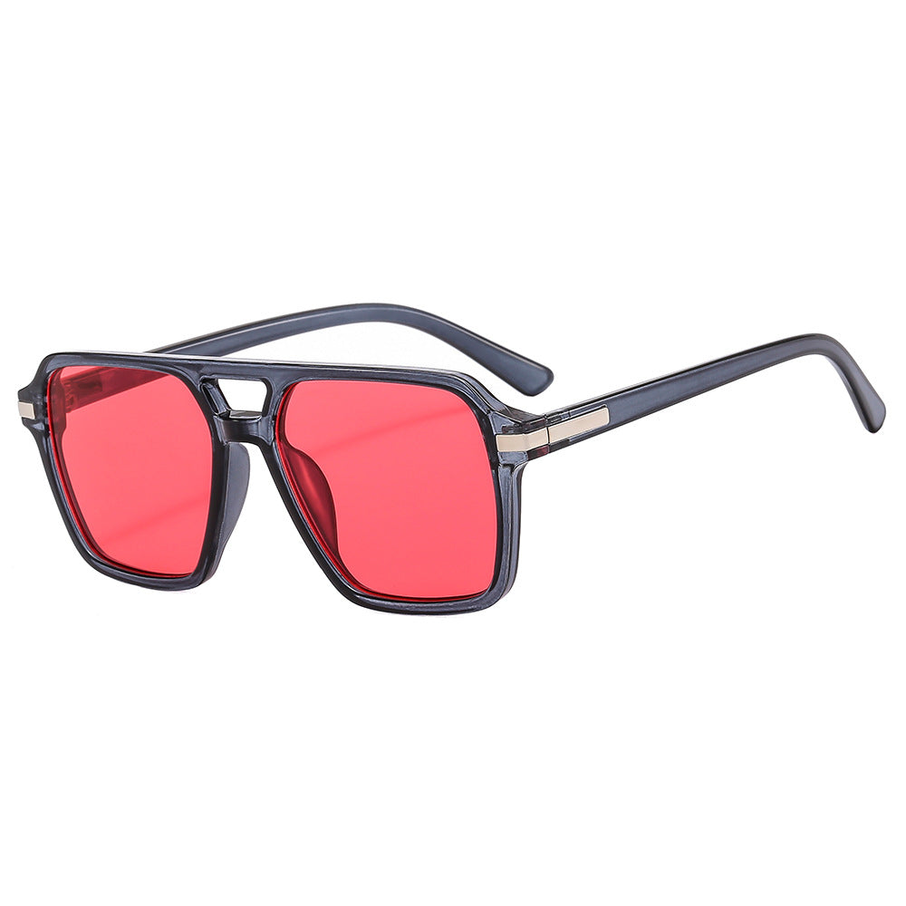 Damen modische quadratische Sonnenbrille mit elegantem Metallabschluss Karnz