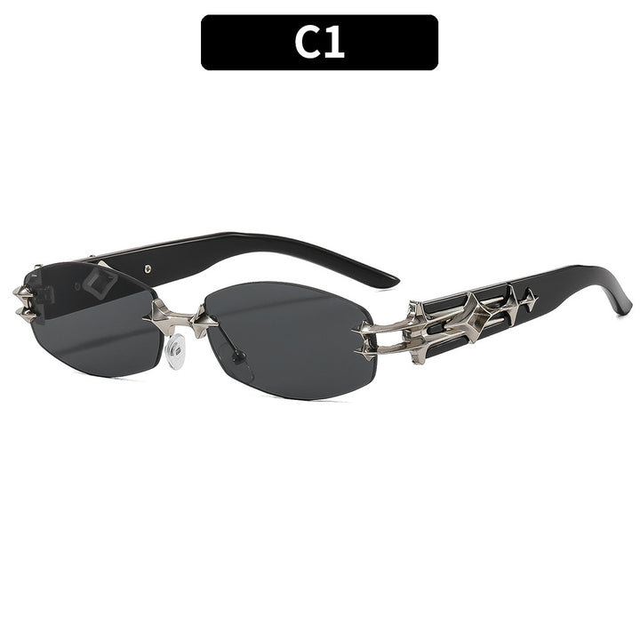 Künstlerische geometrische Metallrahmen Sonnenbrille