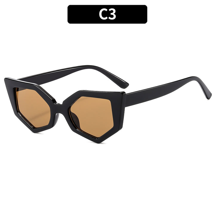 Geometrische sechseckige Rahmen-Sonnenbrille