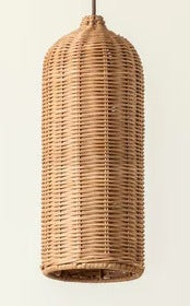 Handgefertigte Pendelleuchte aus geflochtenem Rattan Karnz