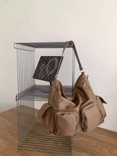Multi-Pocket Utility Schultertasche