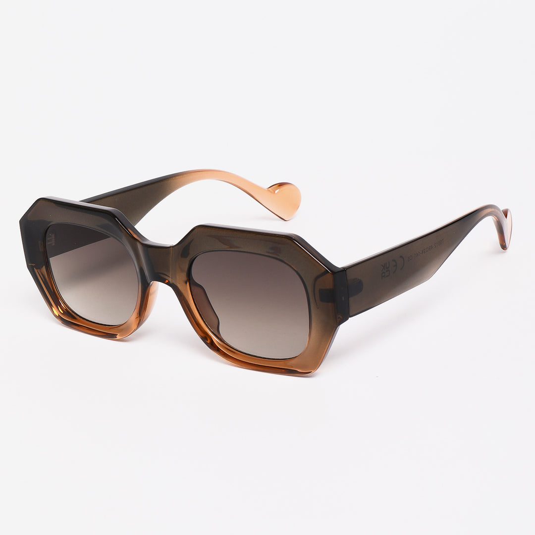 Damen Sonnenbrille im einzigartigen, achteckigen Design mit polarisierten Gläsern Karnz
