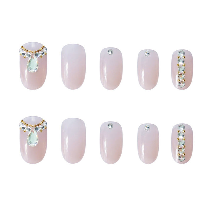 Künstlerische mit Strass verziert Press-On Nail Art