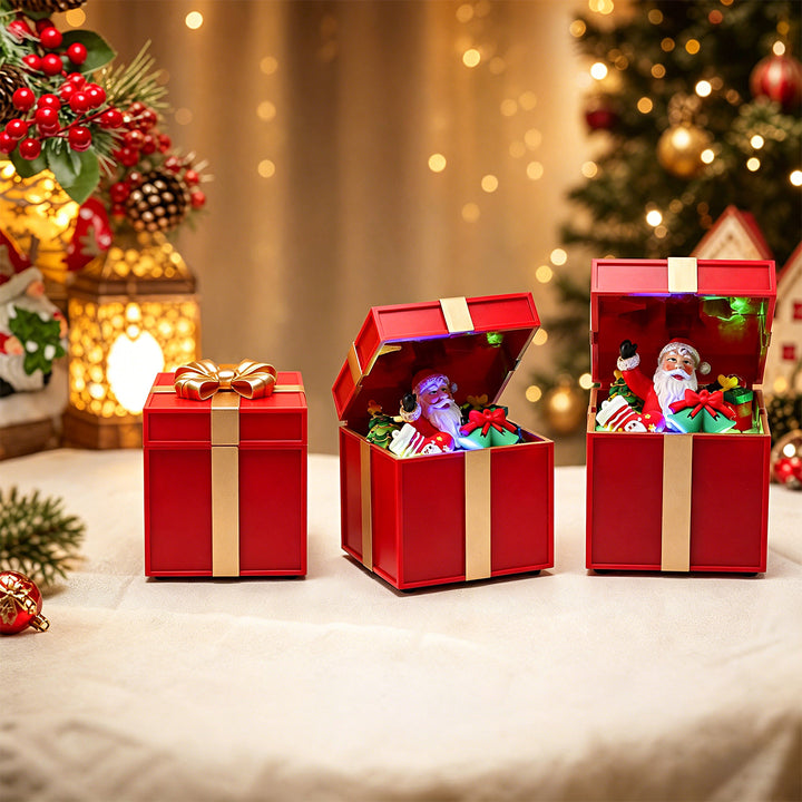 Dekorative Weihnachtsbox mit LED-Beleuchtung Karnz
