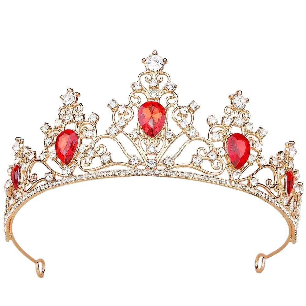 Mädchen Krone mit funkelnden Kristallen und elegantem Geburtstagsschärpen-Set Karnz