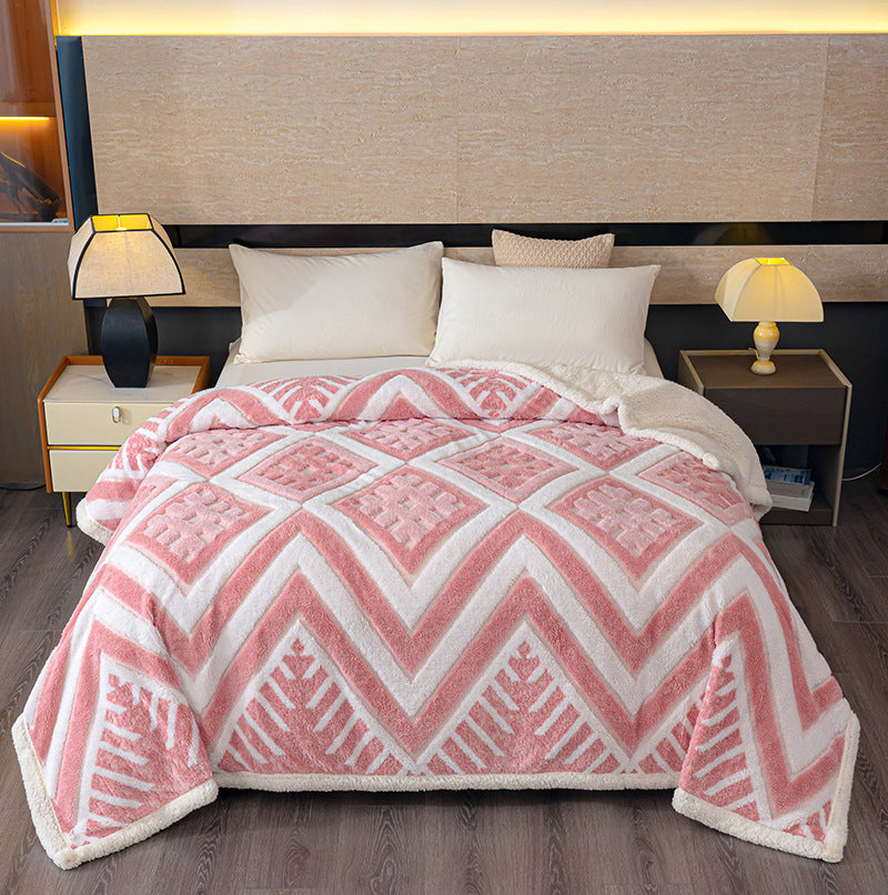 Geometrisches Muster Fleece Decke