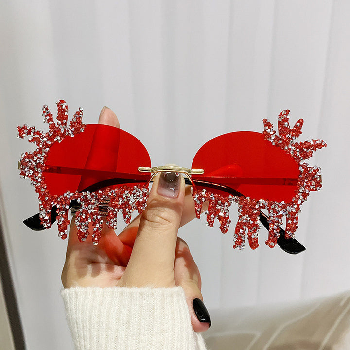 Damen Extravagante Sonnenbrille mit funkelnden Strassverzierungen Karnz