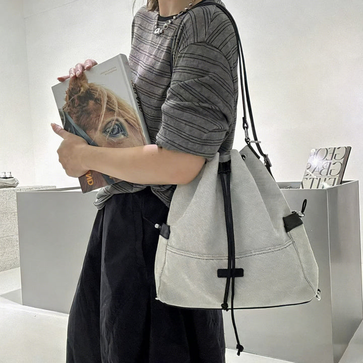 Stilvolle Zugband Eimer Tasche