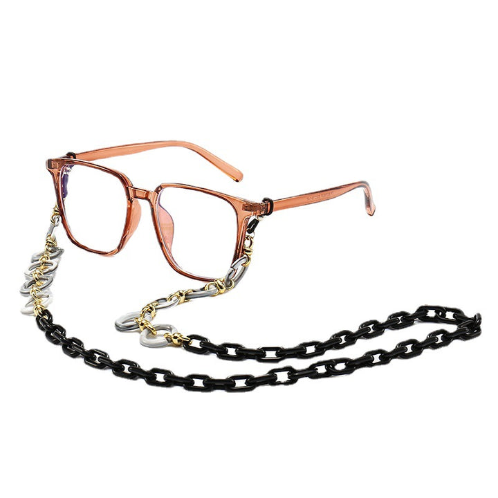 Modische Quadratische Rahmenbrille mit Dekorativer Kette Karnz