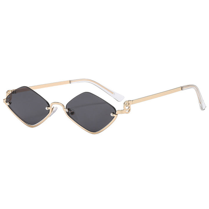 Damen trendy quadratische Sonnenbrille mit filigranem Metallrahmen Karnz
