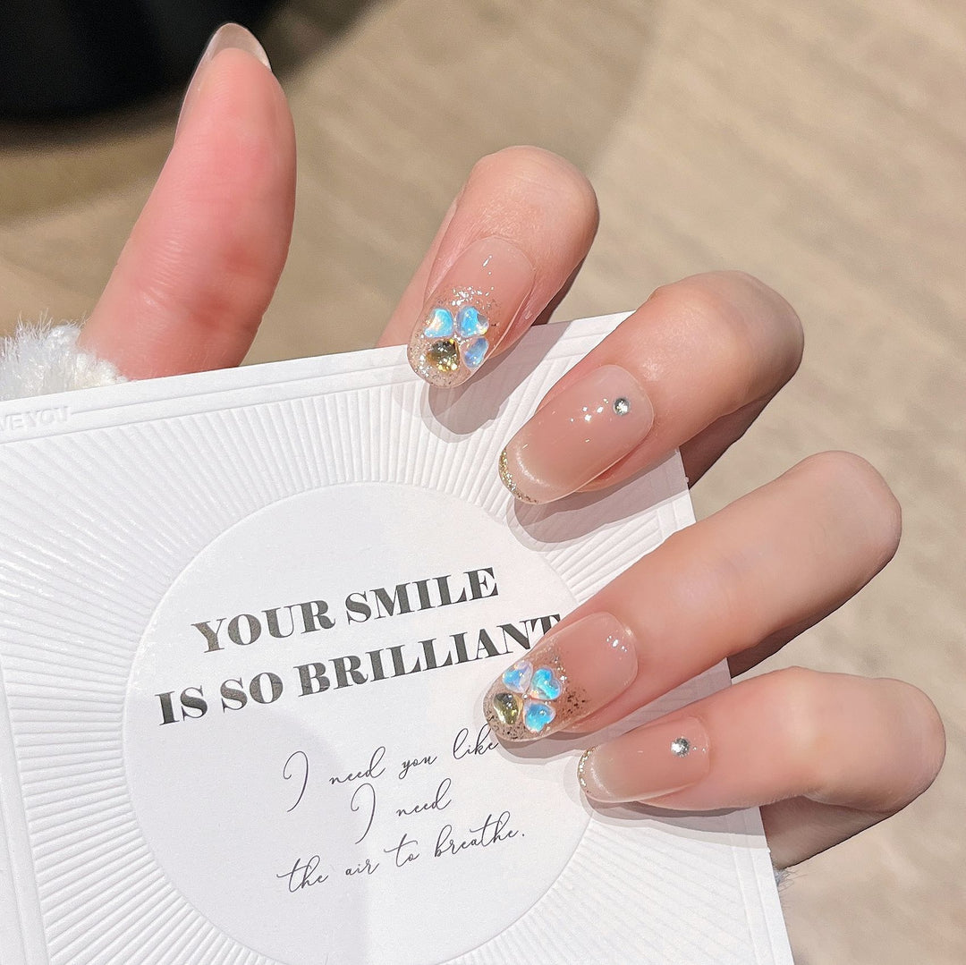 Dekorative Florale Press-On Nagelkunst Karnz
