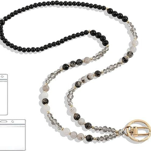 Perlen-Lanyard mit zurückziehbarem ID-Halter Karnz