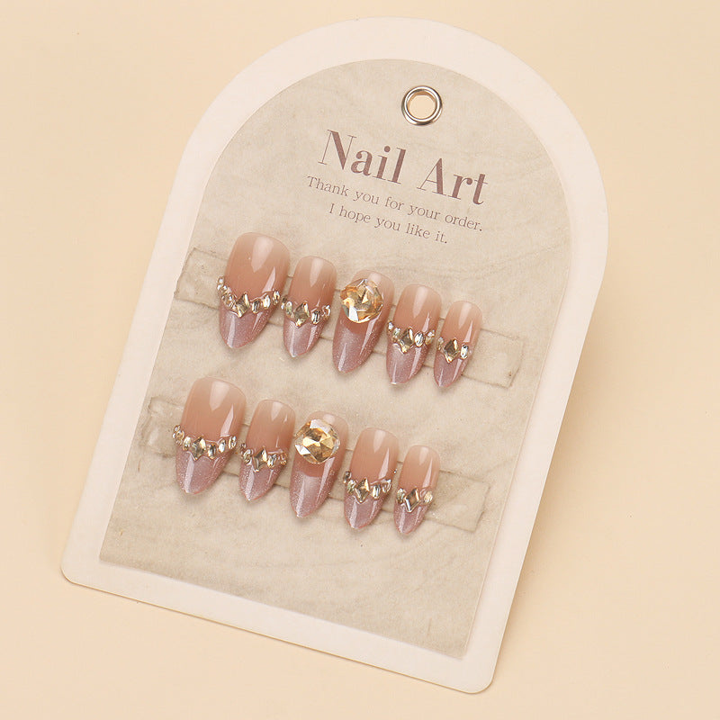 Glamouröses Stiletto Press-On Nagelkunstset mit Strass-Accents Karnz