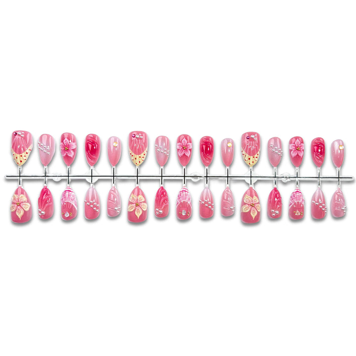 Dekorative Blumen Press-On Nagelkunst Kollektion